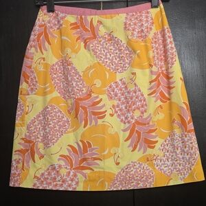 Vintage Lilly Pulitzer Pink Pineapple  A-Line Skirt Size 2- Excellent Condition